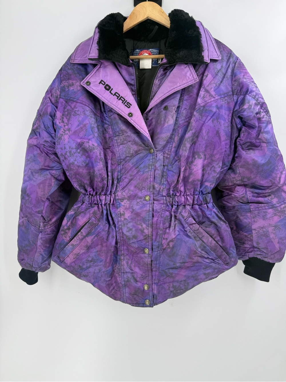 Polaris ski snow jacket winter Vintage purple zip front thermal insulated